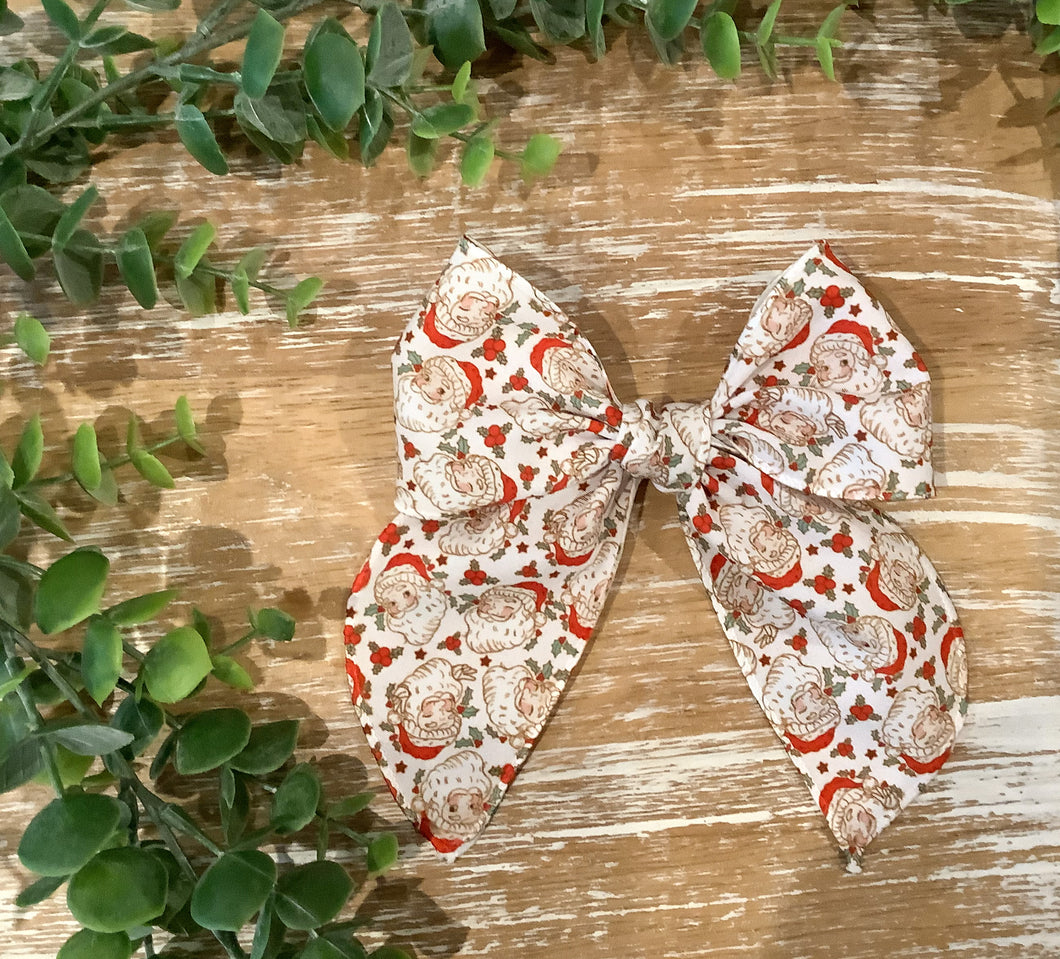 Izzy Sailor Bow - Santa faces